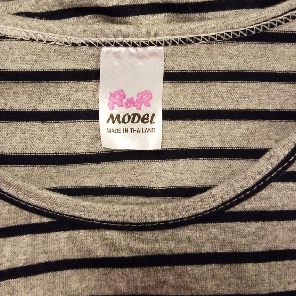 Grey and Navy Striped Dress - Picture 7 of 7